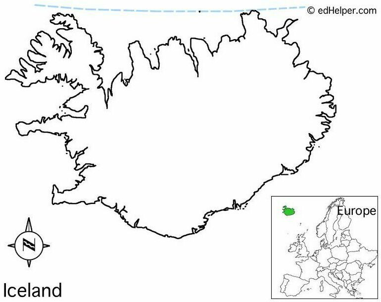 Iceland Outline Map | Iceland, Iceland map, Summer book list