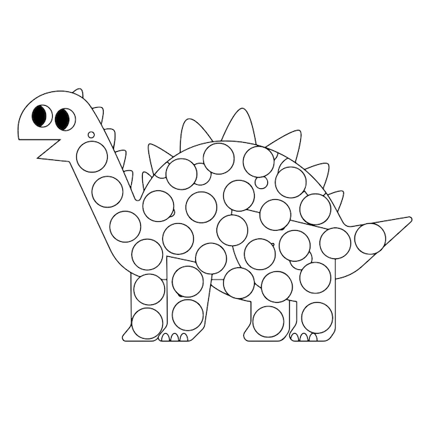 Dinosaur Dot Marker Coloring Pages for ...