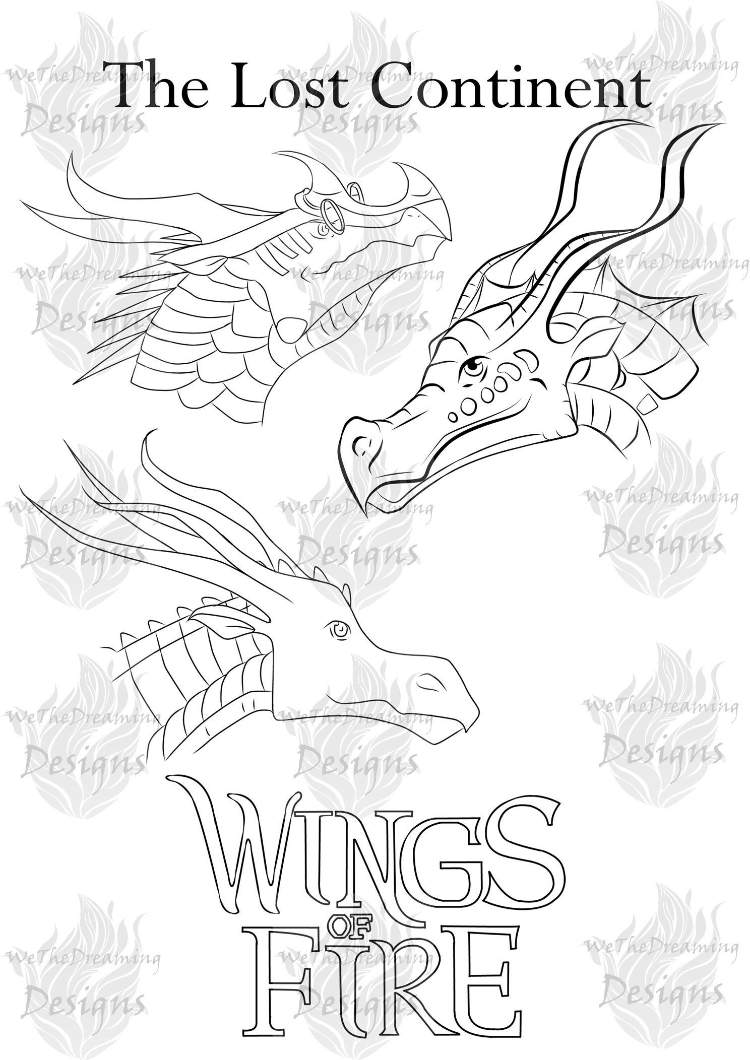 Wings of Fire THE LOST CONTINENT Printable Coloring Page | Etsy