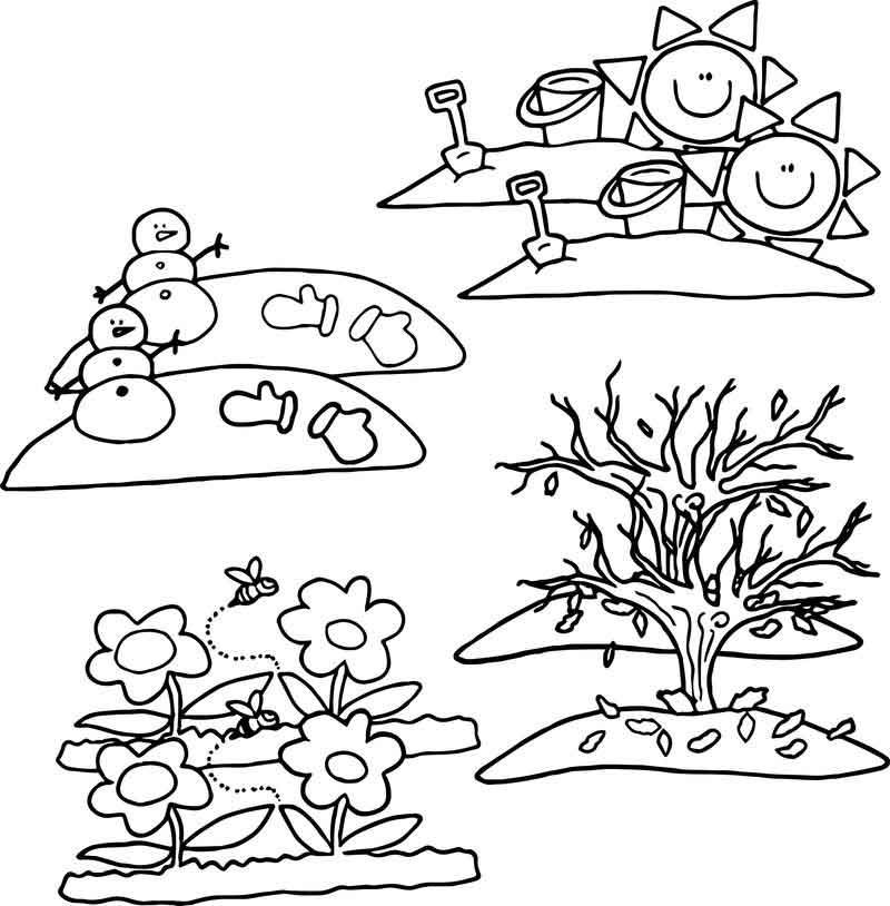 4 Seasons Cartoon Coloring Pages | Cartoon coloring pages, Coloring pages,  Christmas coloring pages