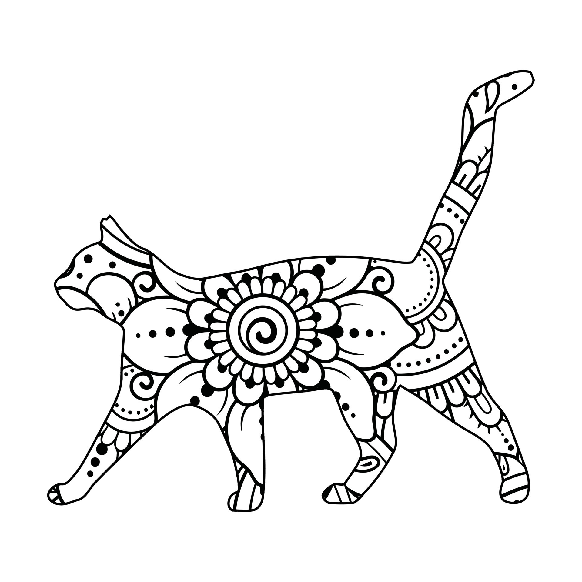 Mandala Cat Coloring Page For Kids 7848835 Vector Art at Vecteezy