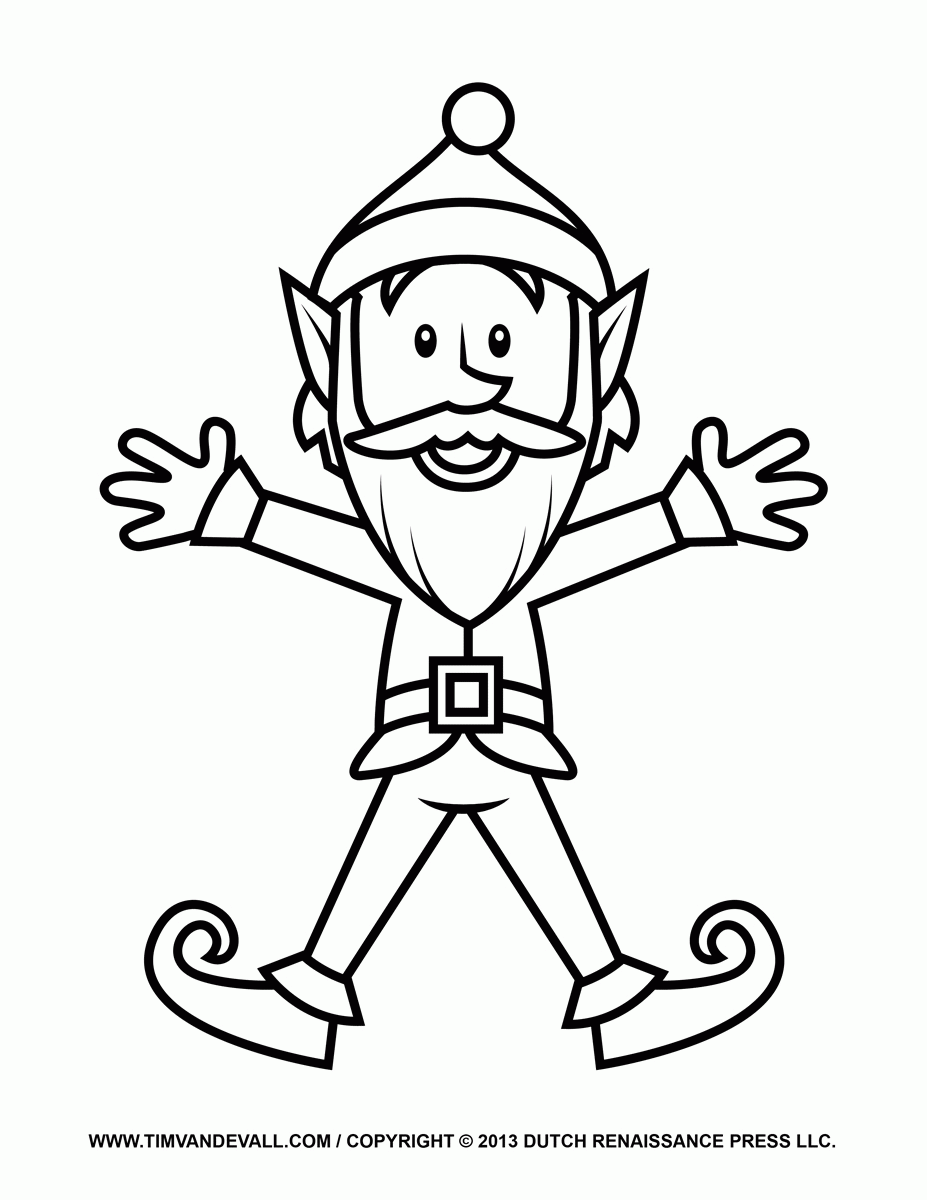 Santa Elves Coloring Pages Printable - Coloring Page