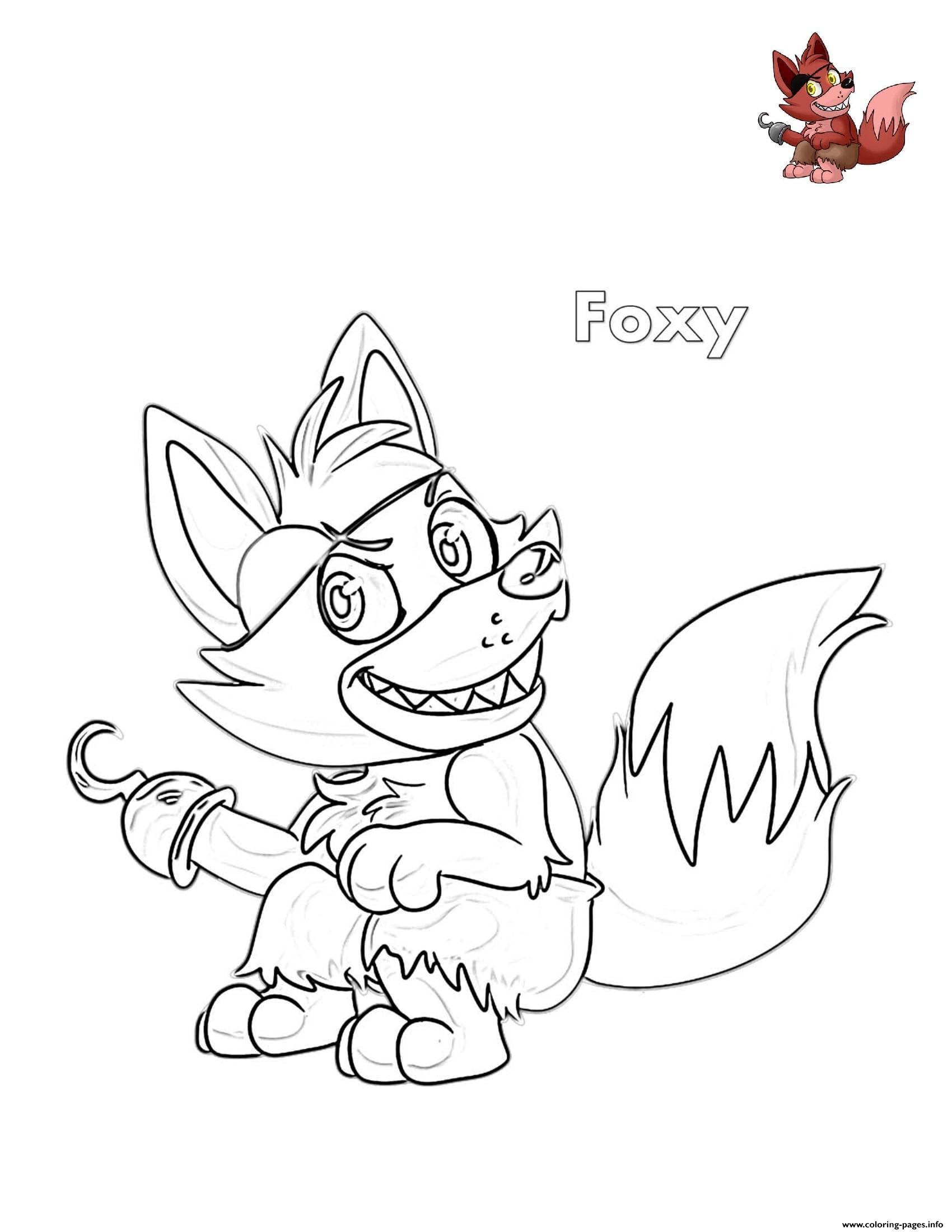 Cute Foxy FNAF Coloring Pages Printable