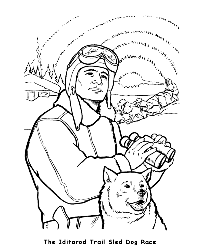 Dog Sled Coloring Page - 99Worksheets