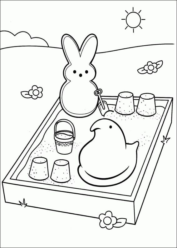 Free Printable Marshmallow Peeps Coloring Page - Free Printable Coloring  Pages for Kids