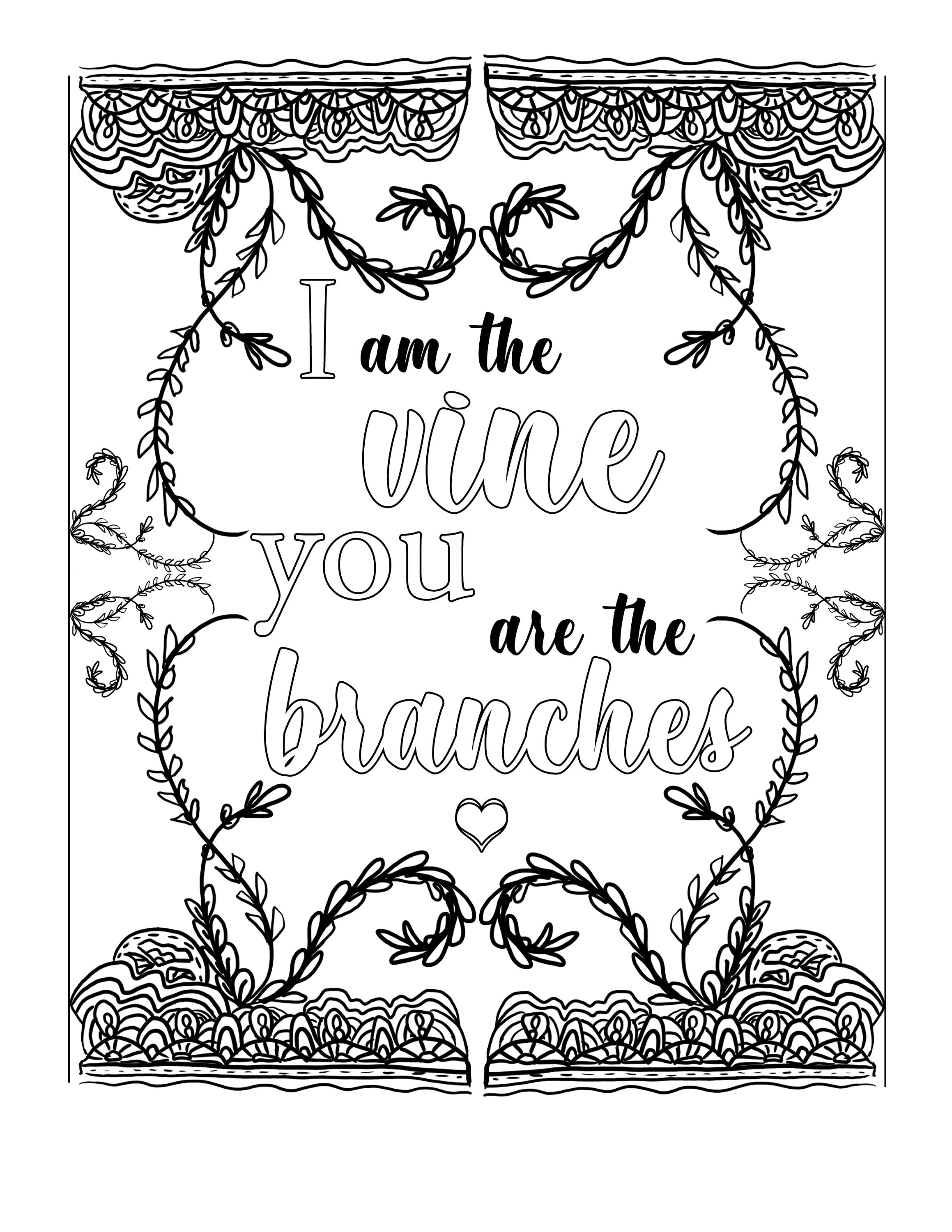 John 15:5 I Am the Vine You Are the Branches Coloring Page - Etsy
