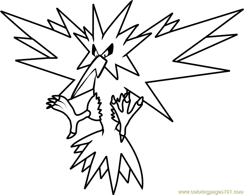 Zapdos Pokemon Coloring Page - Free Pokémon Coloring Pages ...