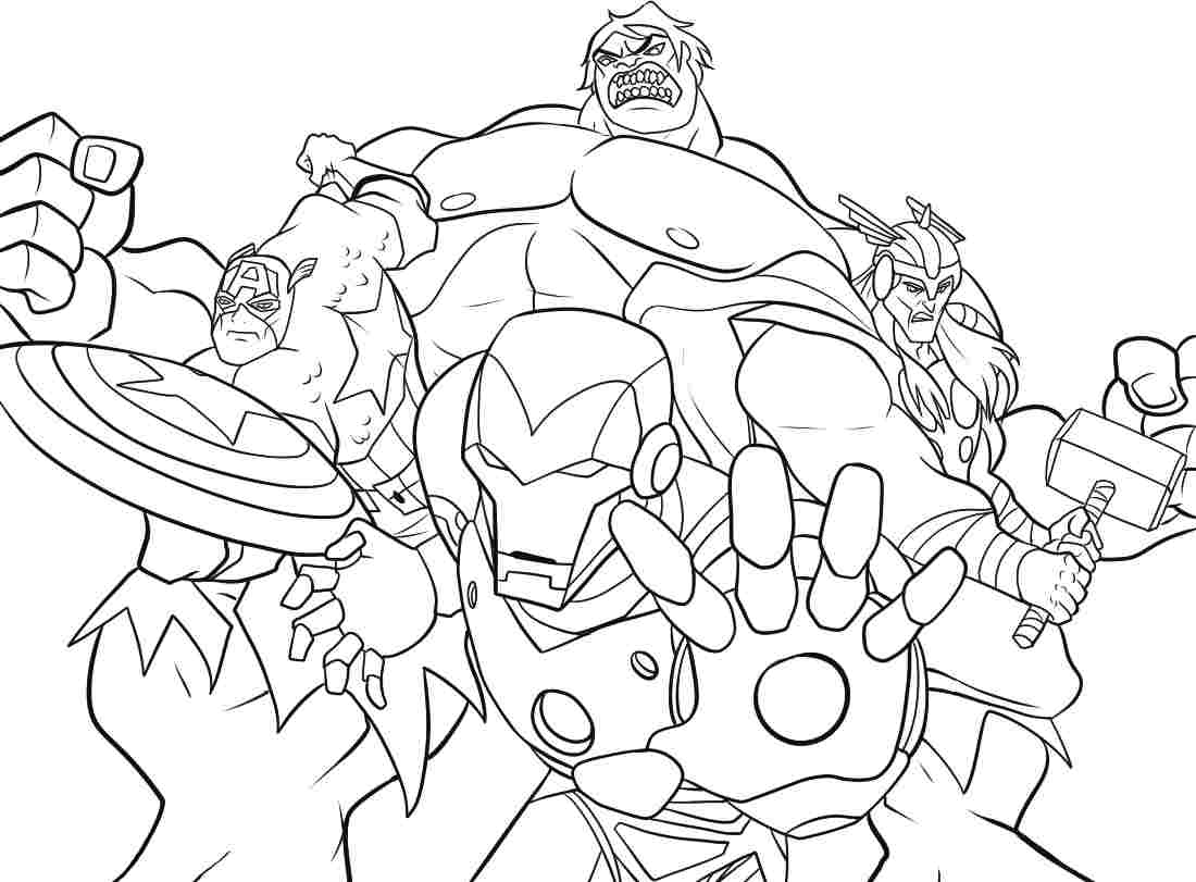 Superhero Avengers Colouring Pages Printable Kids Boys - Colorine ...