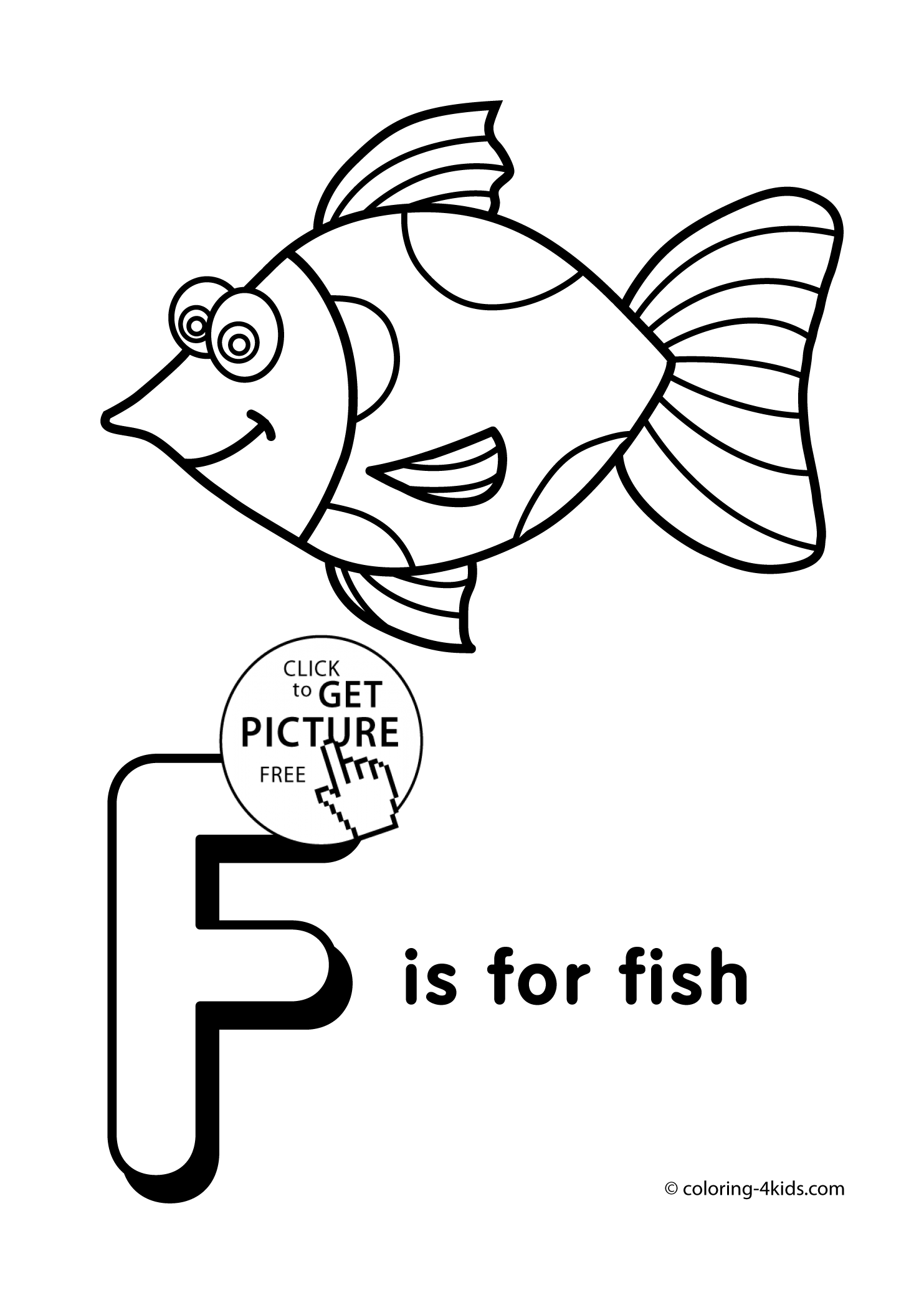 Letter F coloring pages of alphabet (F letter words) for kids ...