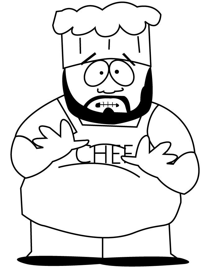 South Park Chef Coloring Page | H & M Coloring Pages