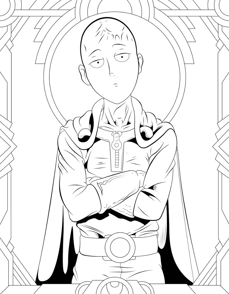 Saitama in One Punch Man Coloring Pages - One-Punch Man Coloring Pages - Coloring  Pages For Kids And Adults