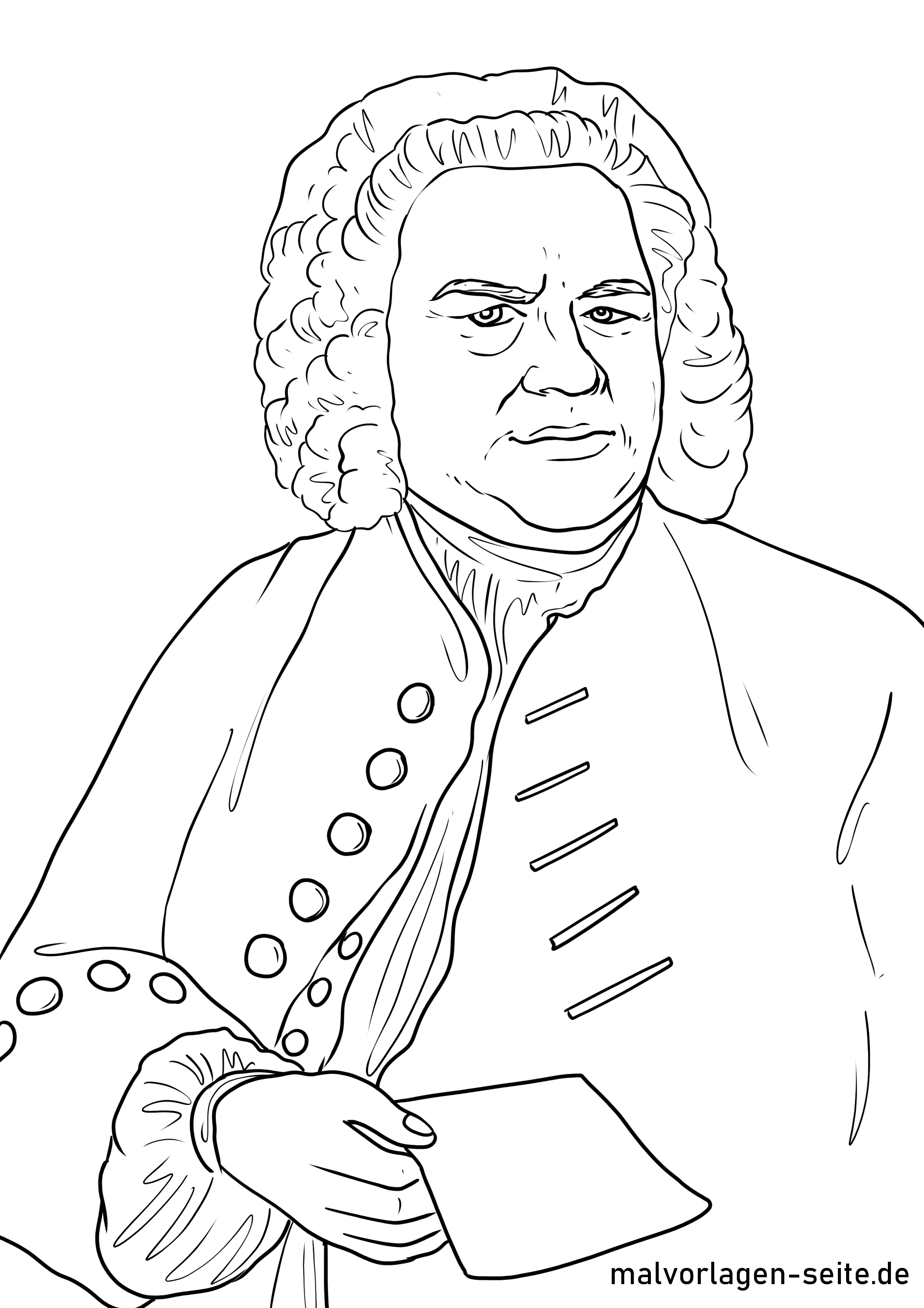 Great coloring page Johann Sebastian Bach | Personalities | Free coloring  pages