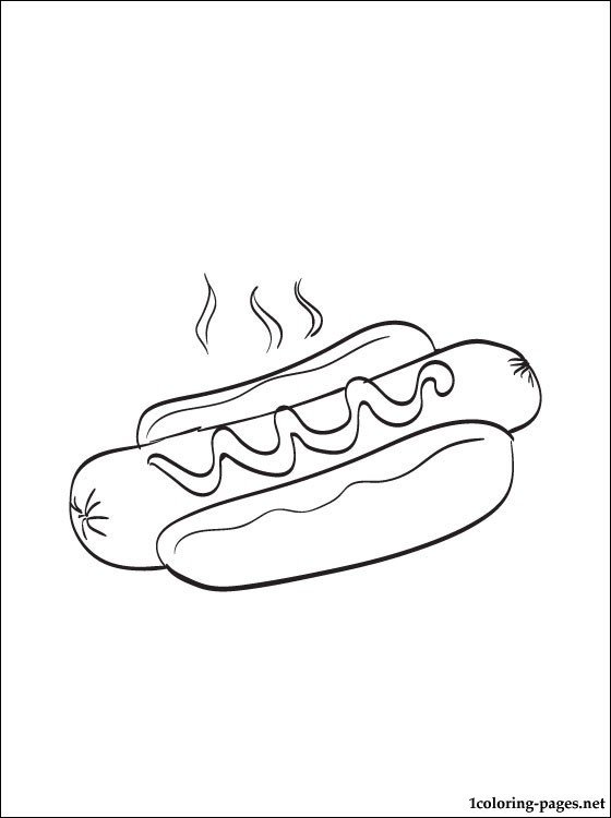 Hot dog coloring page | Coloring pages