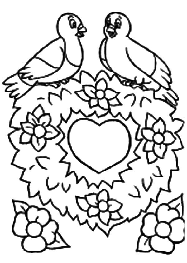 Printable-Bird-Valentine-Day-Coloring-Sheets : Batch Coloring