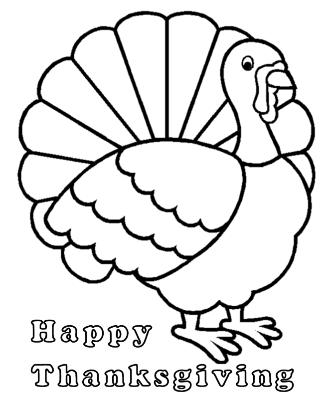 Happy Thanksgiving Turkey Coloring Pages
