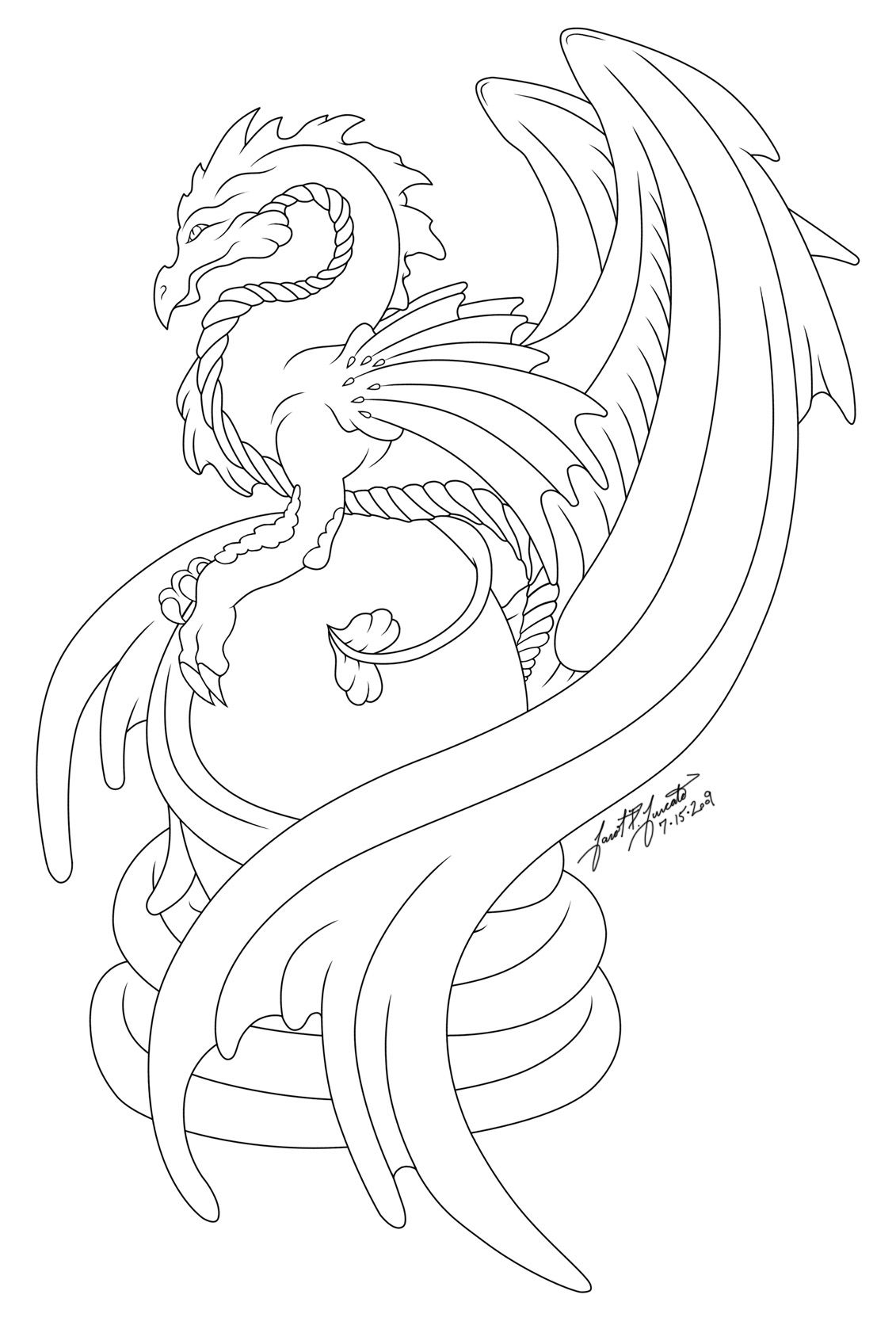 Dragon's Egg :Line Art: by PulseDragon on deviantART | Dragon coloring page,  Coloring pages, Dragon art