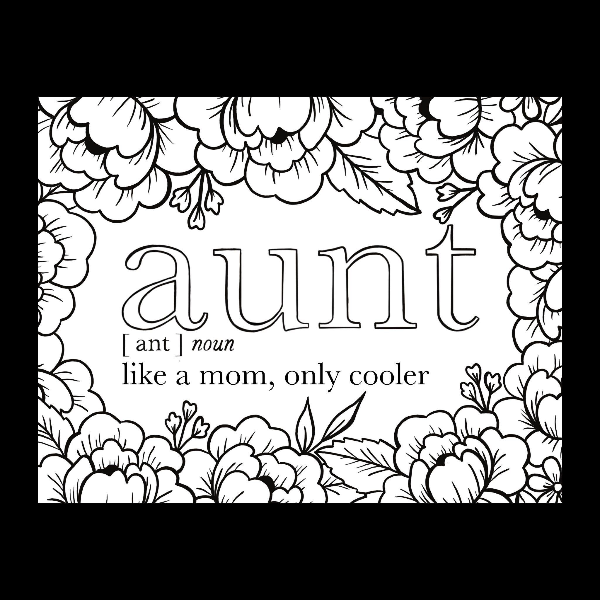 COLOUR ME Graphic Aunt Card With ...