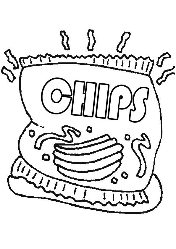 Chips Coloring Page for Kids