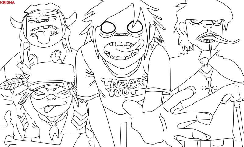 Gorillaz Line Art by KrisnaVeBryan on ...