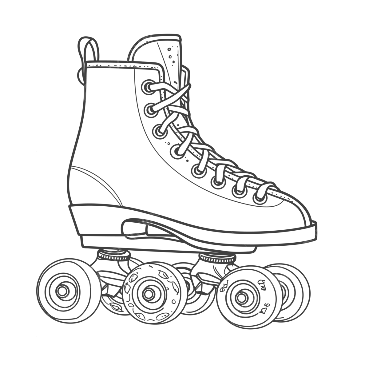 Coloring Page Of A Roller Skate Outline ...