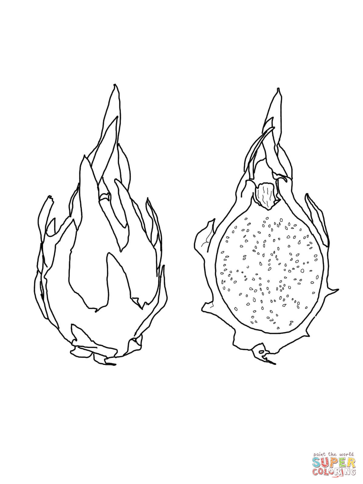 Dragon Fruit coloring page | Free ...