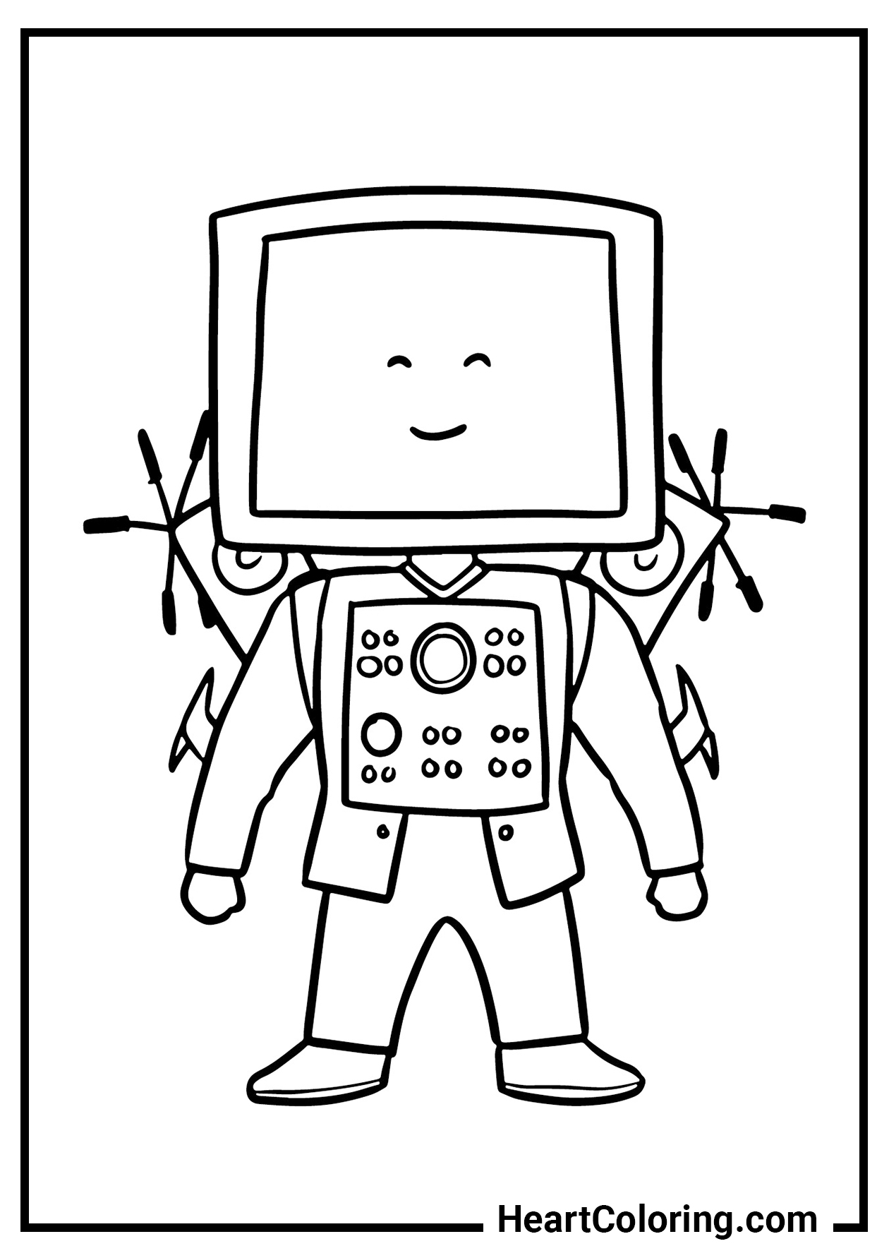 Coloring pages of TVMan from Skibidi ...