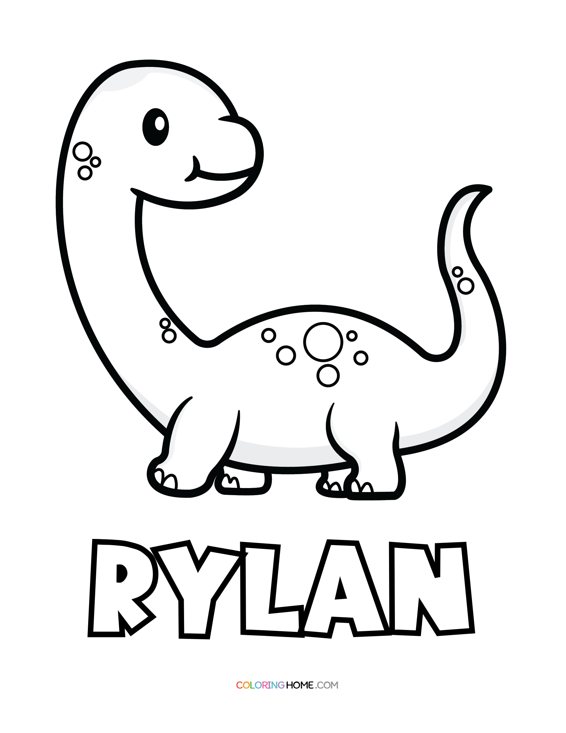 Rylan dinosaur coloring page