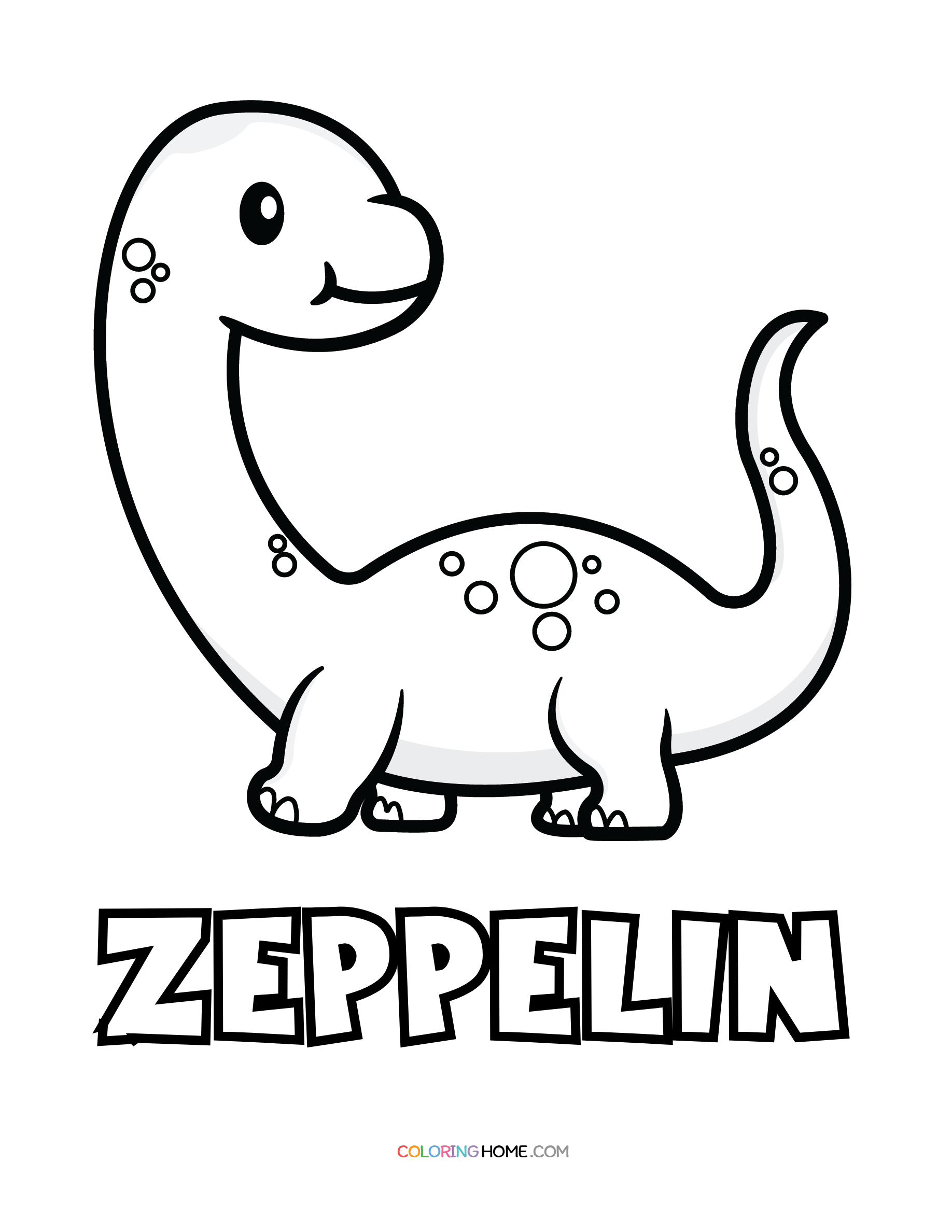 Zeppelin dinosaur coloring page