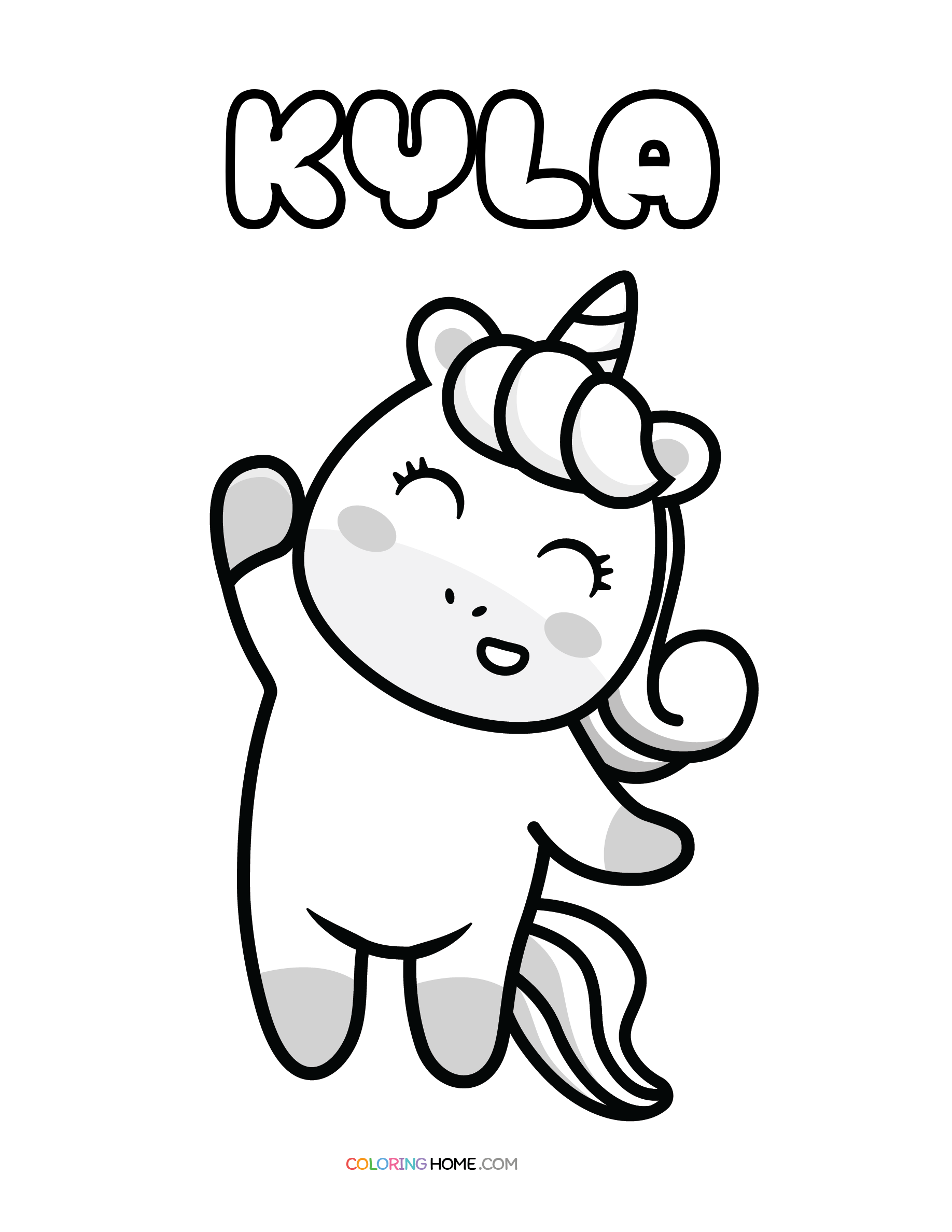 Kyla unicorn coloring page