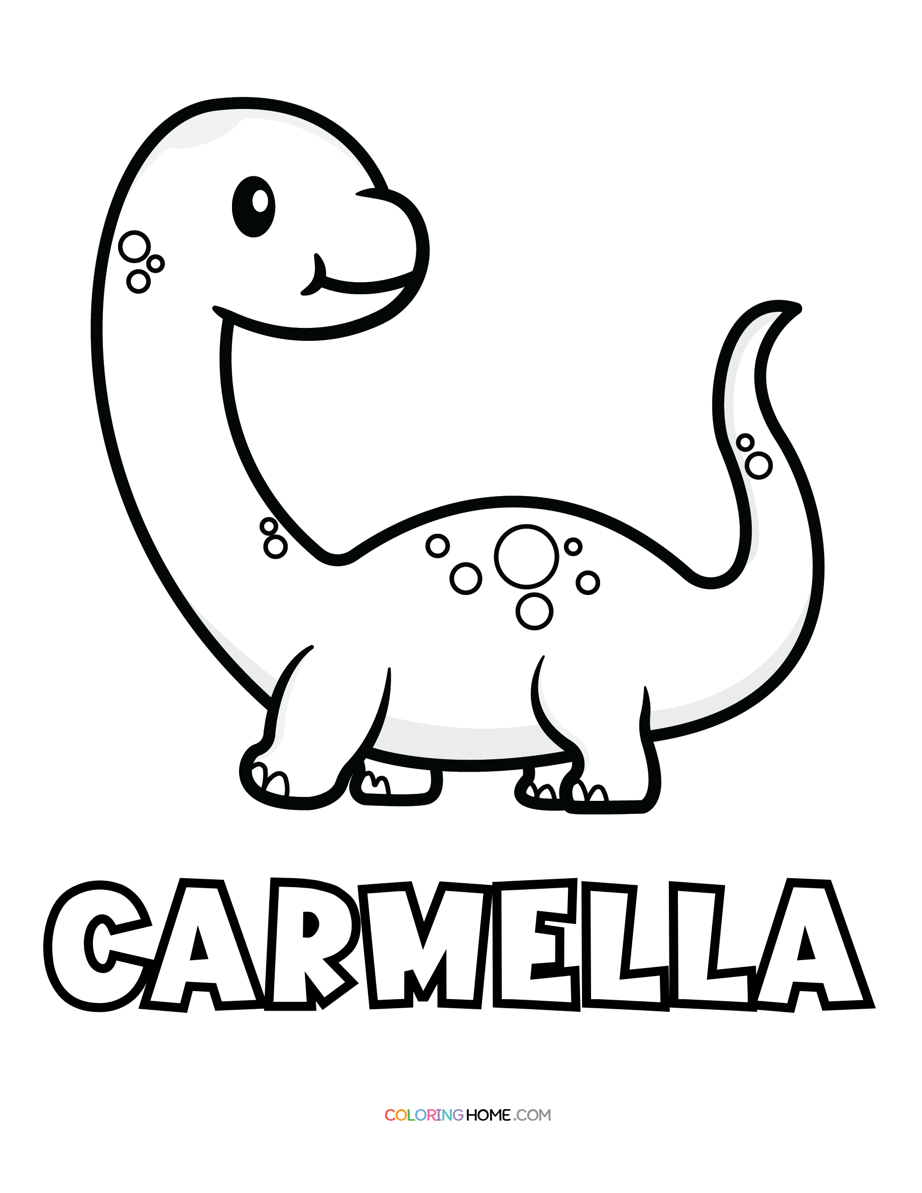 Carmella dinosaur coloring page