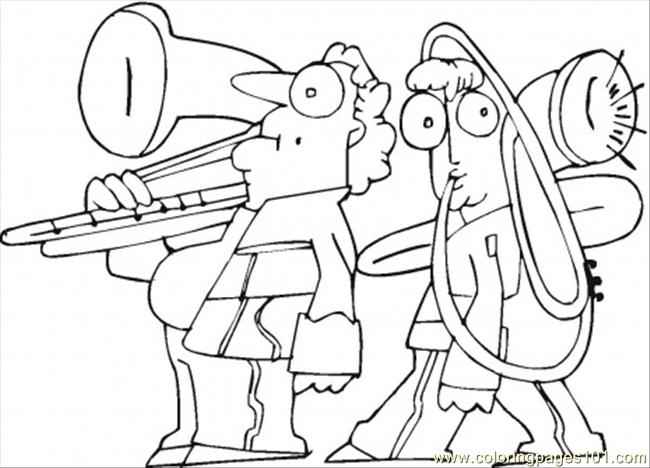 Family Is Playing On Trombone Coloring Page for Kids - Free Instruments  Printable Coloring Pages Online for Kids - ColoringPages101.com | Coloring  Pages for Kids