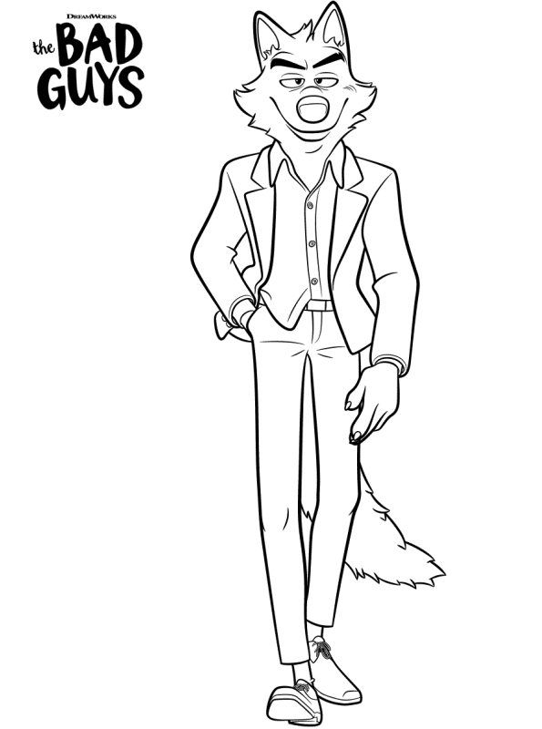 The Bad Guys Mr Wolf - Coloring pages