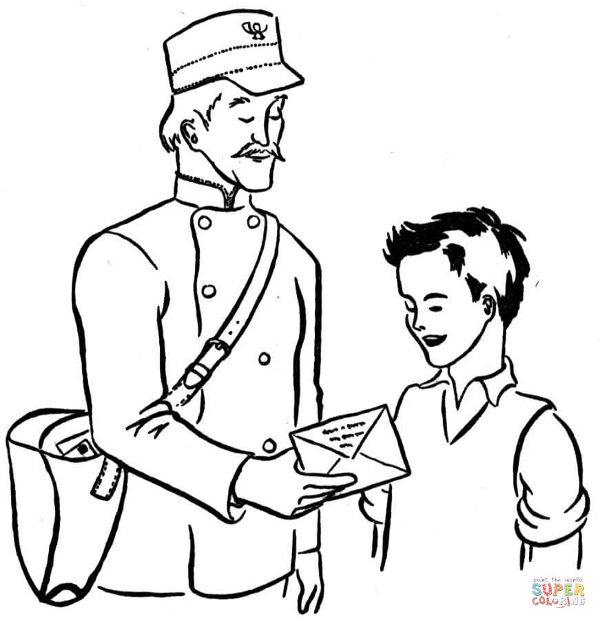 Mailman coloring page | Free Printable Coloring Pages