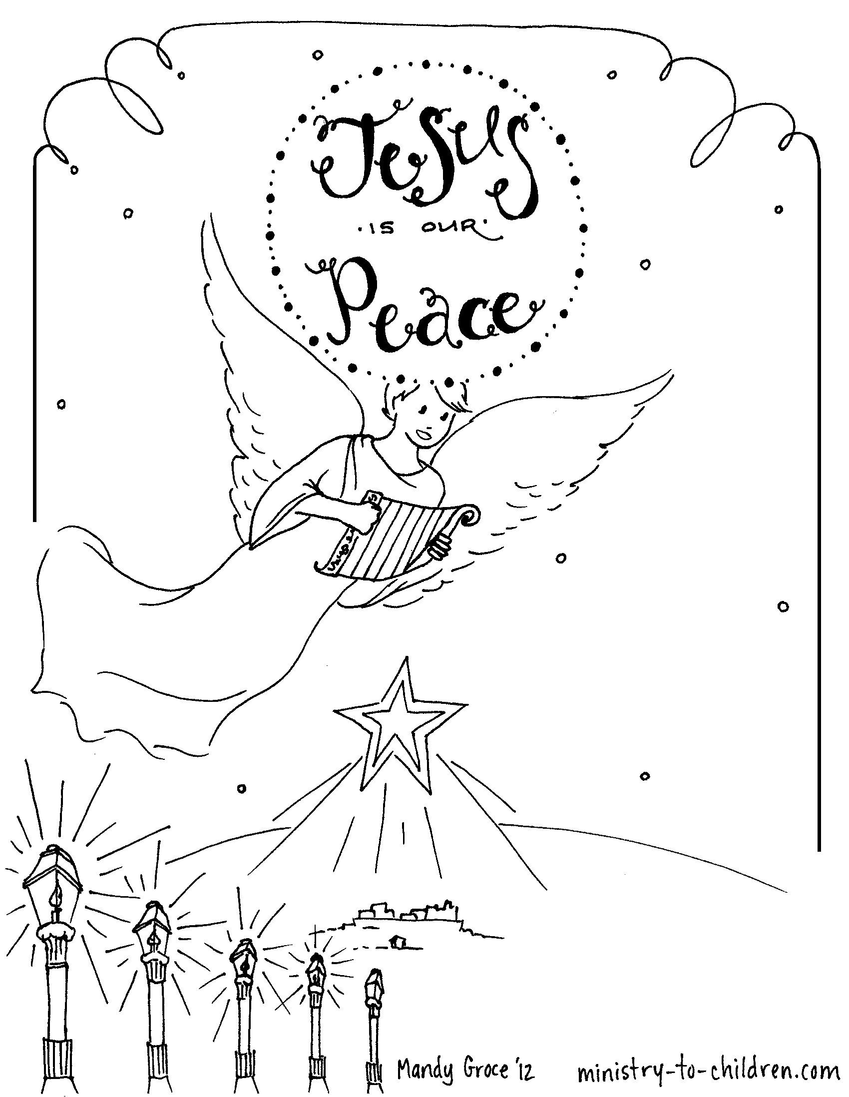 advent peace coloring sheet - Clip Art Library