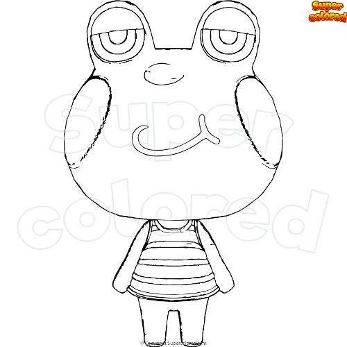 Coloring page Animal Crossing Huck - Supercolored.com