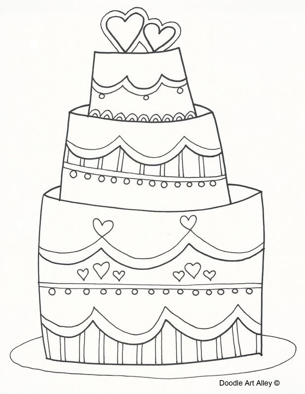 wedding cake coloring pages wedding printable - Clip Art Library