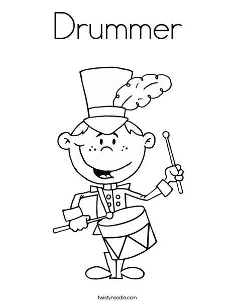 Drummer Coloring Page - Twisty Noodle