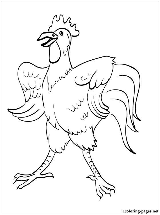 Rooster coloring page for kids | Coloring pages