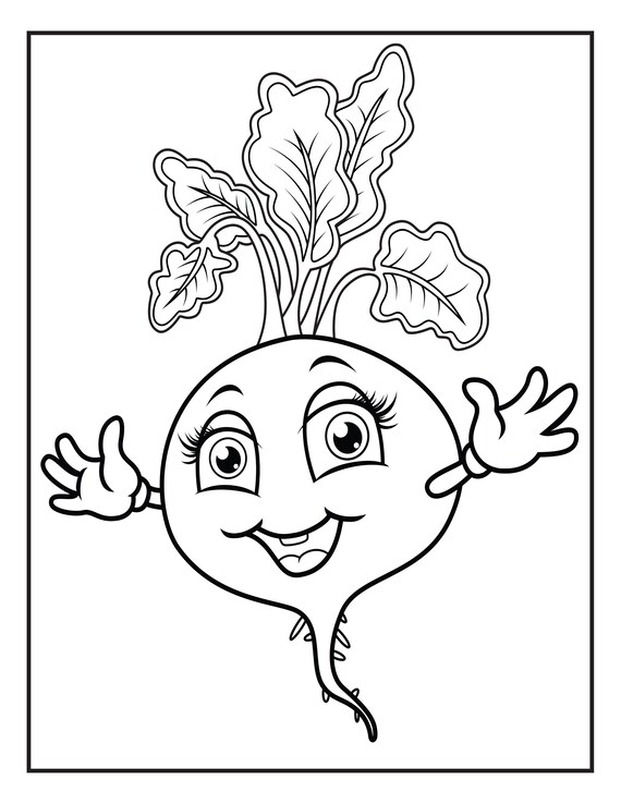 16 Vegetable Coloring Pages - Etsy
