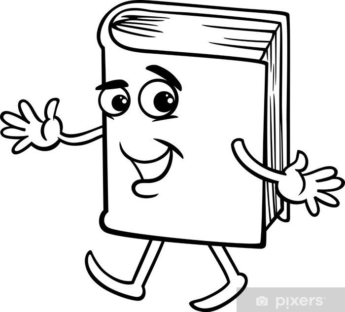 Sticker book cartoon coloring page - PIXERS.US