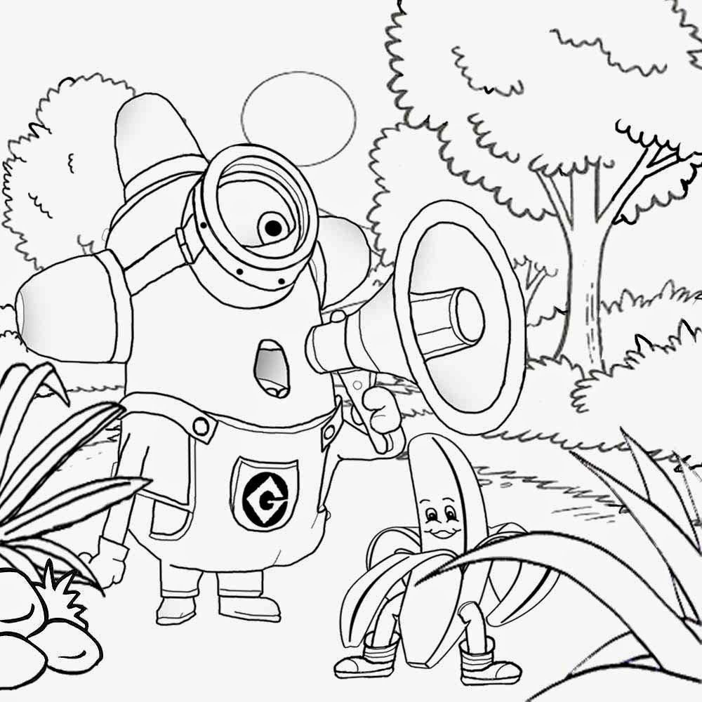Minions Coloring Pages Banana - HiColoringPages