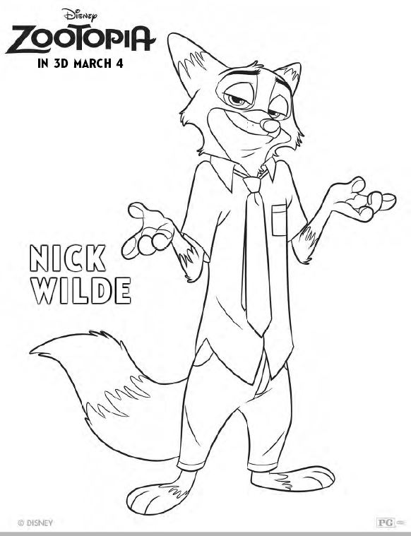 Nick Wilde - Zootopia Coloring Pages