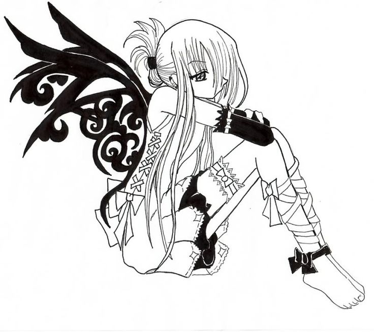 Anime Vampire Girl Coloring Pages Emo vampire colouring | Vampires ...