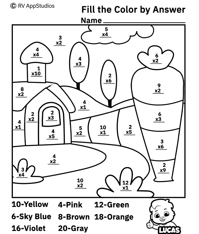 Multiplication Coloring Worksheets | Color by Number