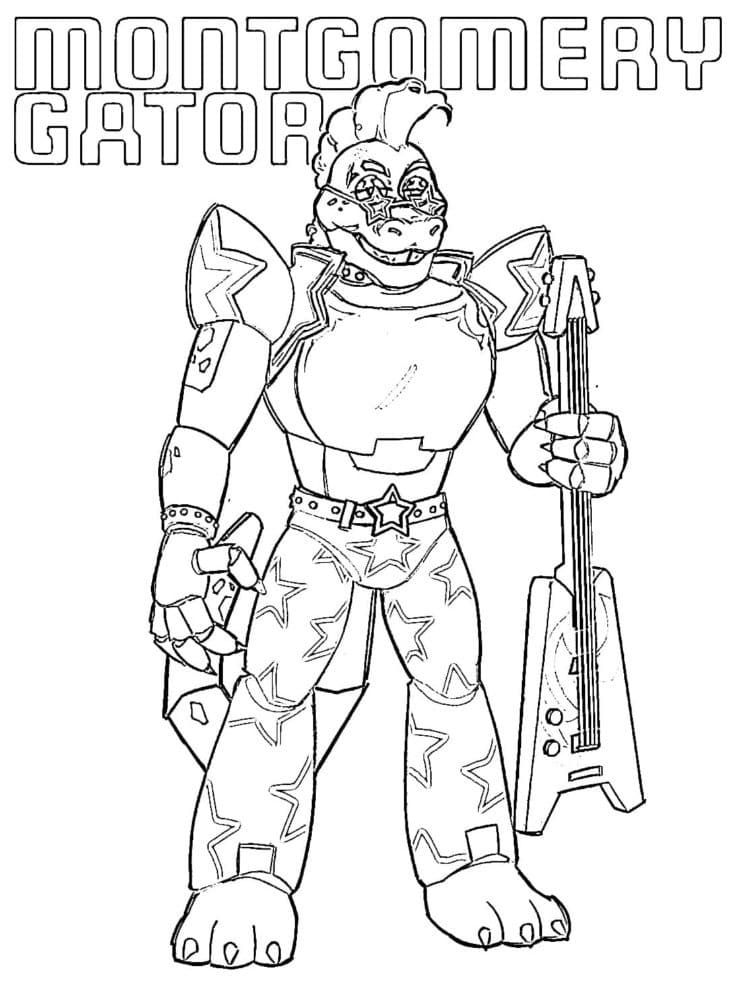 Montgomery Gator FNAF Coloring Pages - Free Printable Coloring Pages for  Kids