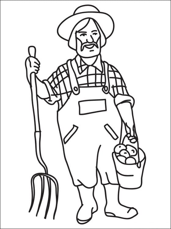 Old Farmer Coloring Page - Free Printable Coloring Pages for Kids