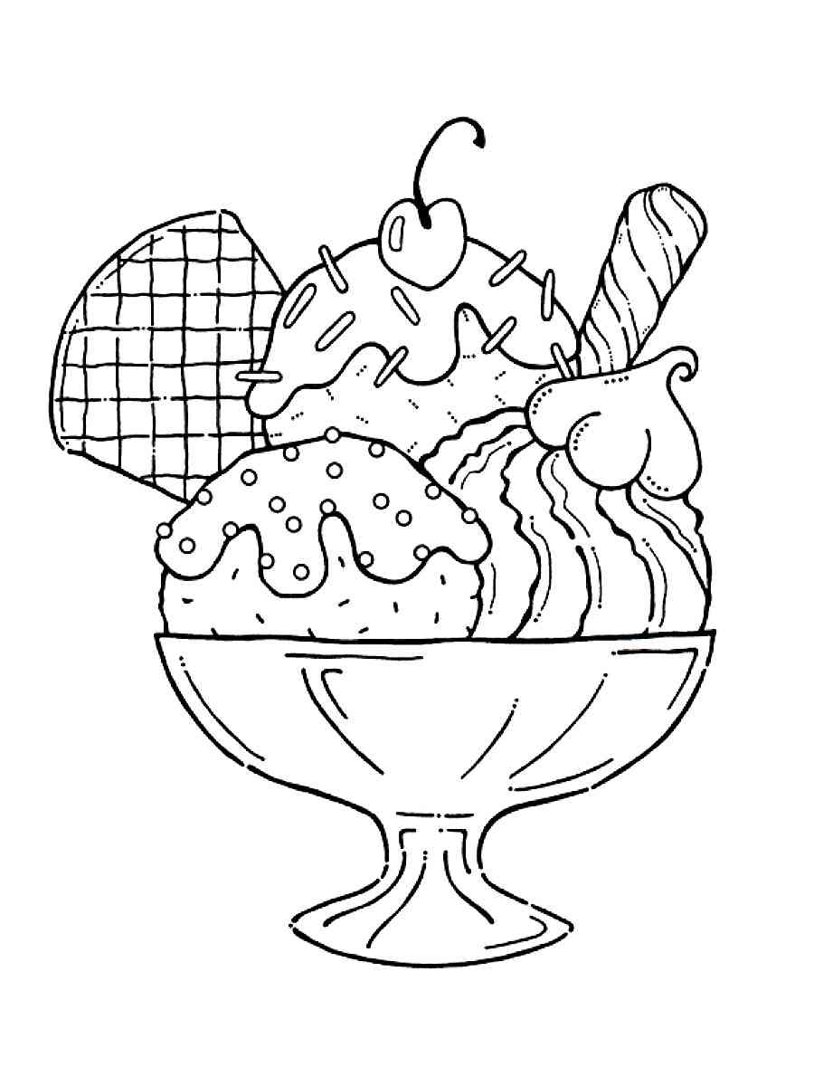 Dessert coloring page - Free printable