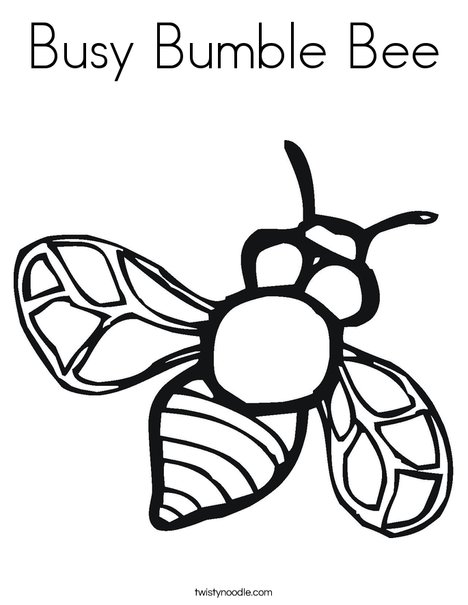 Busy Bumble Bee Coloring Page - Twisty Noodle