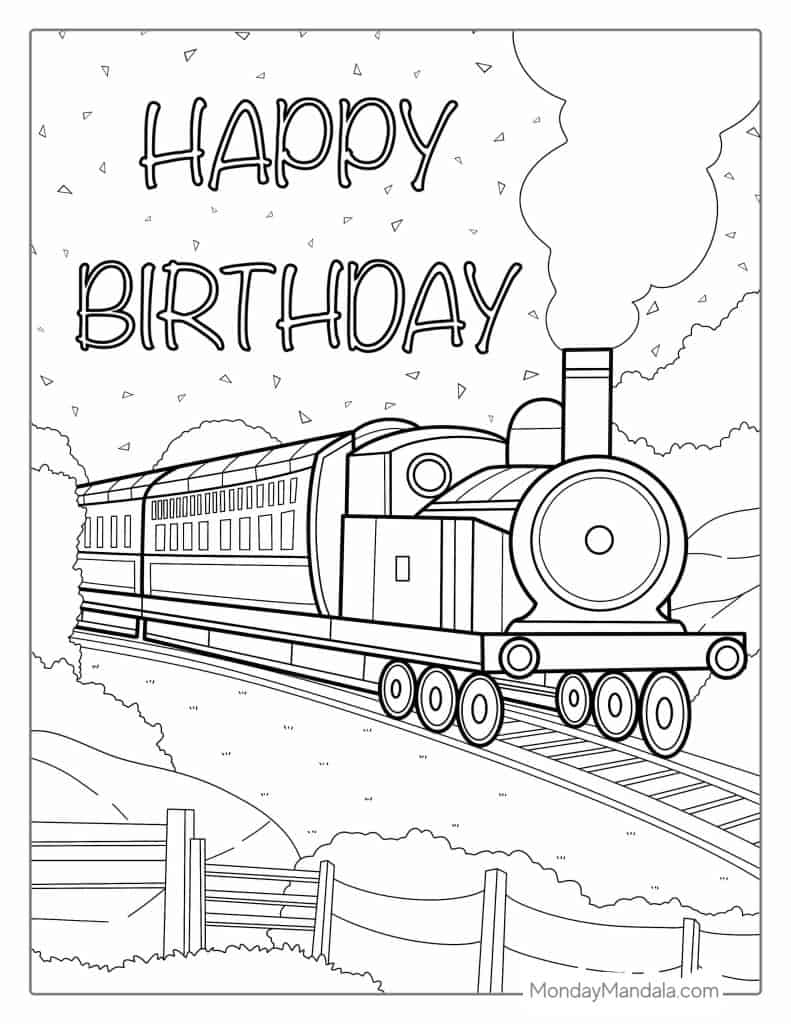 Train Coloring Page Free PDF Printables Coloring Nation