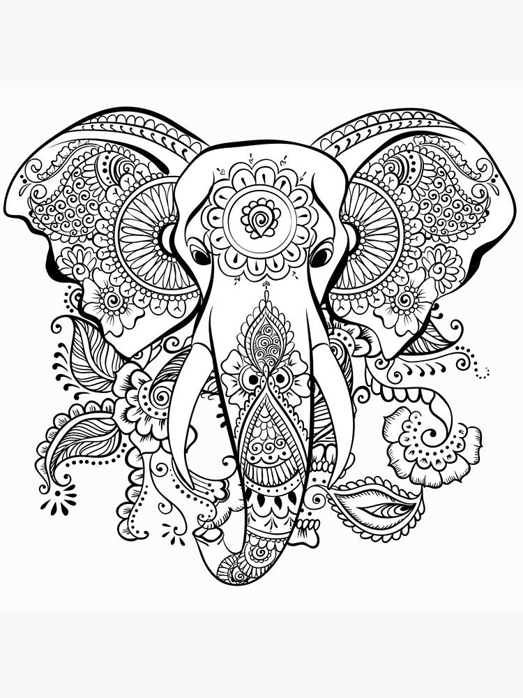 Lienzo 'Elefante maorí' de lilawonderland | Mandala boyama sayfaları,  Boyama sayfaları mandala, Mandala art